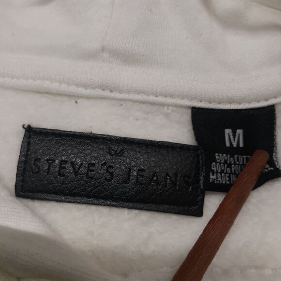 Steve’s Jeans Mens Hoodie Colorful Splatter Paint Hustle White NWT Size M - Picture 3 of 8